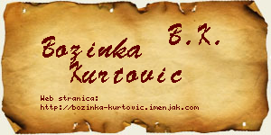 Božinka Kurtović vizit kartica